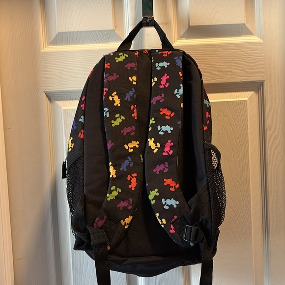 Walt Disney World Parks Mickey Mouse MultiColor Silhouettes Logo Backpack LARGE - Picture 11 of 12